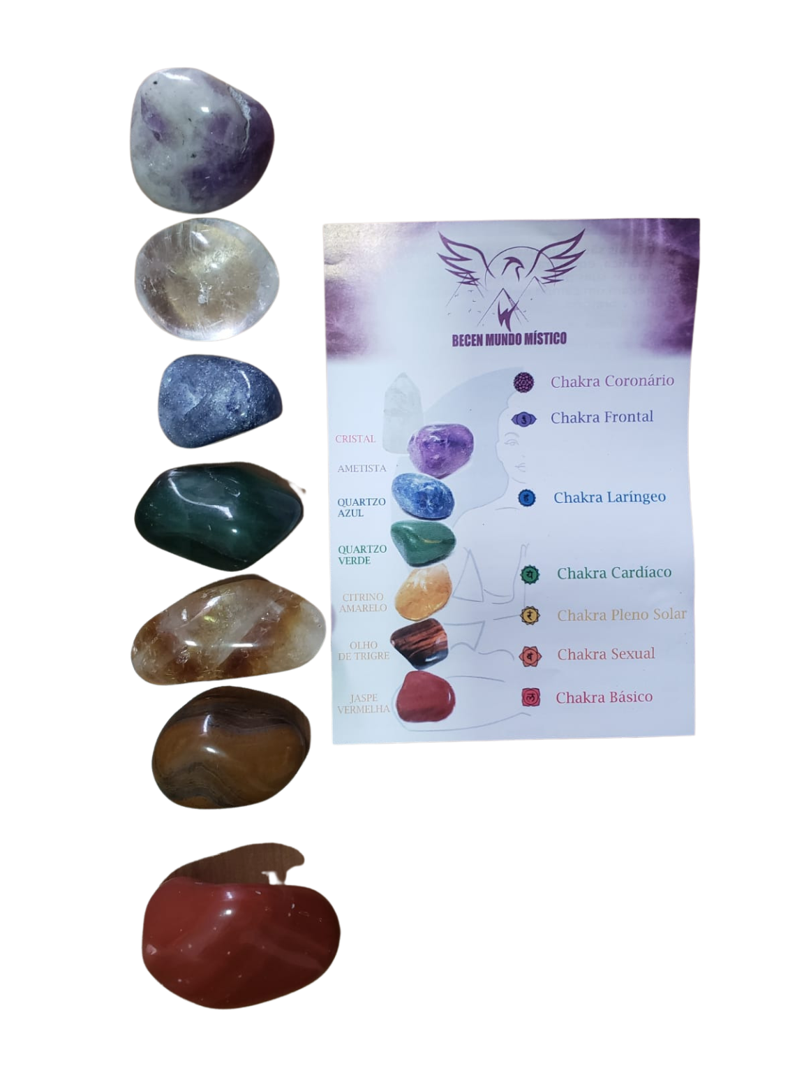 Kit De Pedras Dos Sete Chakras Becen