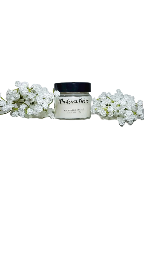 Vela aromática de Madeira Nobre com cera de coco - Imagem 2