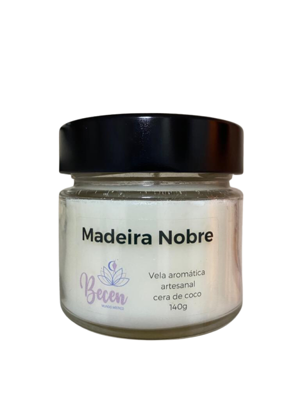 Vela aromática de Madeira Nobre com cera de coco
