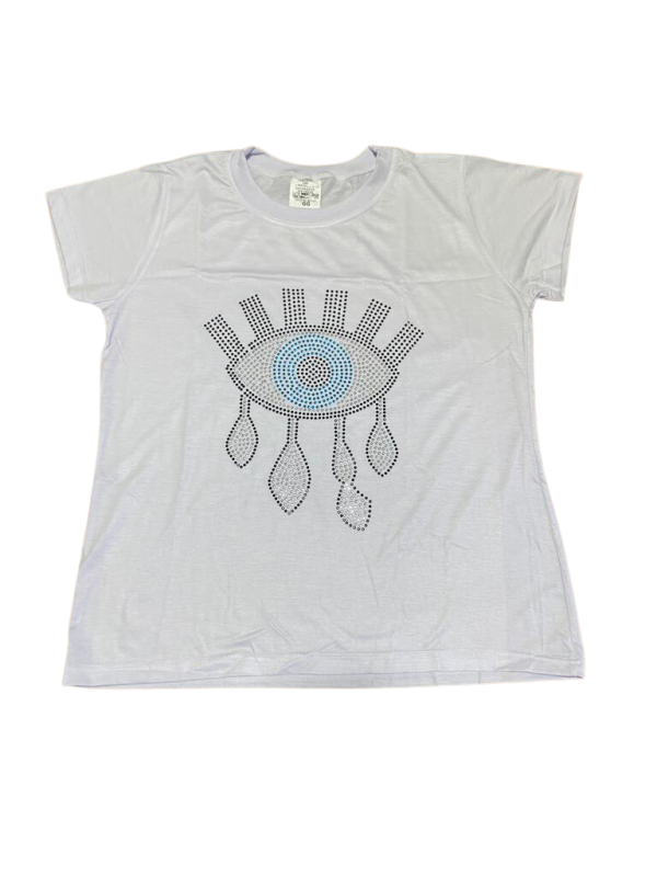 Camiseta Branca Feminina - Olho Grego